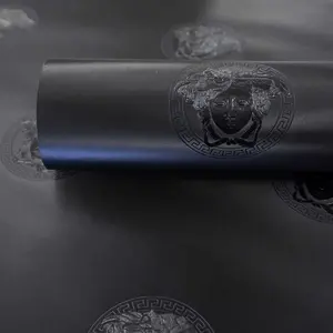 Versace Wallpaper Black Greek Medusa Logo Head Embossed Paste The Wall Vinyl