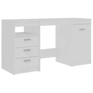 Berkfield Desk White 140x50x76 cm Engineered Wood