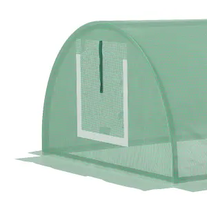 Outsunny PE Mini Greenhouse, 3m Portable Tunnel Green House with 5 Mesh Windows