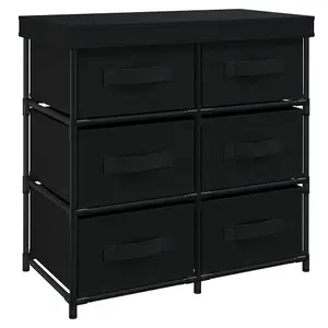 Berkfield Storage Cabinet with 6 Drawers 55x29x55 cm Black Steel