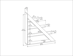 Decorotika Pisagor Corner Bookcase Shelving Unit