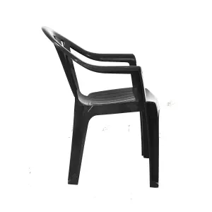 simpa Solana Anthracite Plastic Garden Chairs - Set of 4