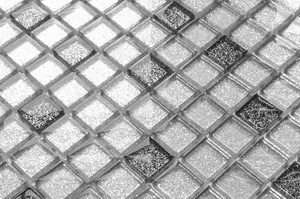 Glass mosaic on mesh for bathroom or kitchen 300mm x 300mm - Hades