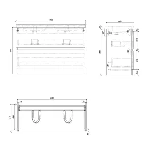 Marvel 1200mm Floor Standing Bathroom Vanity Unit in Gloss White with Grey Glass Basin