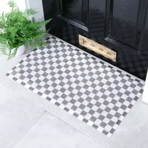 Grey Check Doormat (70 x 40cm)