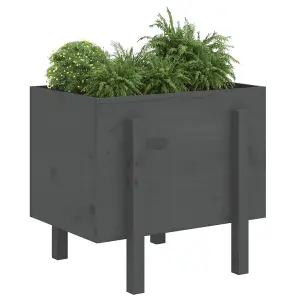 Berkfield Garden Planter Grey 62x50x57 cm Solid Wood Pine