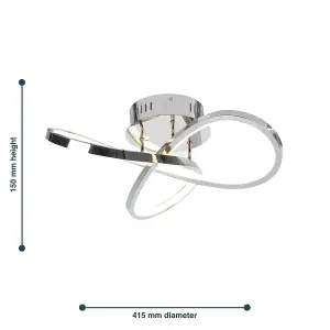 First Choice Lighting Polished Chrome LED Loop Flush Fitting