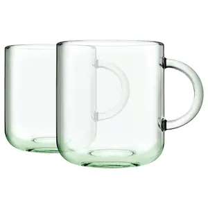 Pasabahce Aware Iconic Recycled Glass Mugs - 245ml - Green - Pack of 2