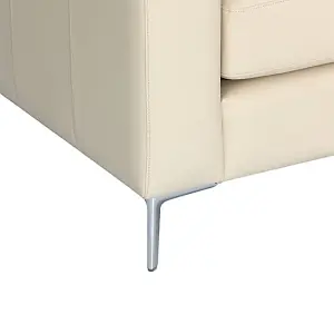 Baltic Faux Leather Corner Sofa In Ivory