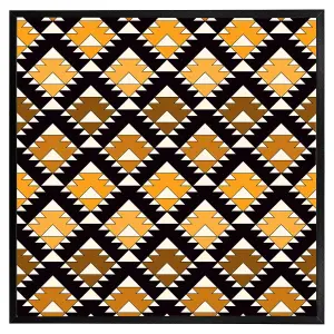 Repeated triangles geometric background (Picutre Frame) / 16x16" / Brown