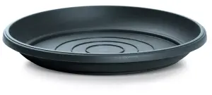 Round Plastic Water Plant Pot Saucer Trays Anthracite 21cm