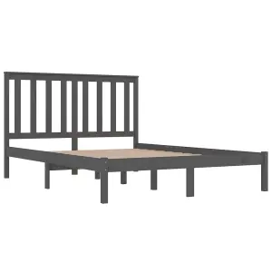 Berkfield Bed Frame Grey Solid Wood Pine 200x200 cm