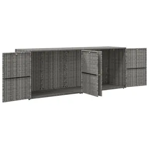 Berkfield Garden Storage Cabinet Grey 198x55.5x80 cm Poly Rattan