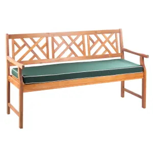 Alfresia 3 Seat Wooden Garden Bench with Luxury Green Cushion