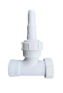 Multi-Fit Waste Trap Adaptor Tee Nozzle 40mm 1.1/2" Swivel Swept BSP Tee c/w Nozzle, Washing Machine Waste Splitter. FREE DELIVERY