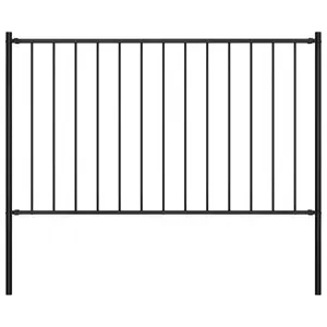 Khine Metal Fence Panels Included Black / 1.7m W x 1.25m H