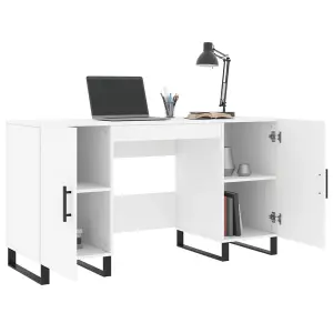 Berkfield Desk White 140x50x75 cm Engineered Wood