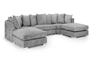 Bishop Scatter back Platinum U Shape Corner Sofa