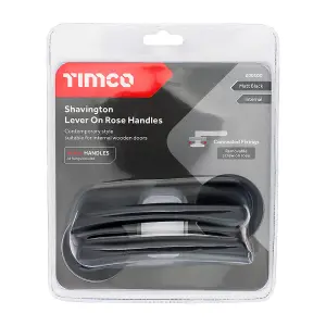 Timco - Shavington Lever On Rose Handles - Matt Black (Size 51mm - 2 Pieces)