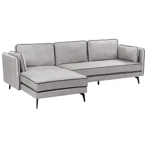 Corner Sofa ALTAN Light Grey Velvet Right Hand