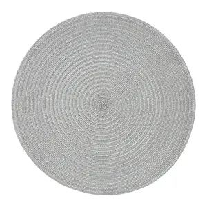 Interiors by Premier Alice Round Silver Thread Woven Placemat