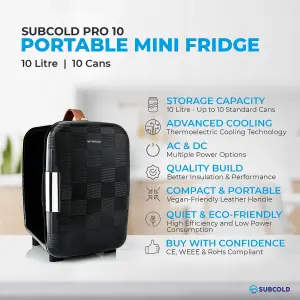 Subcold Pro 10L Mini Fridge Chequered Black