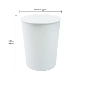 JVL Toilet Brush and  White Plastic Bin - White