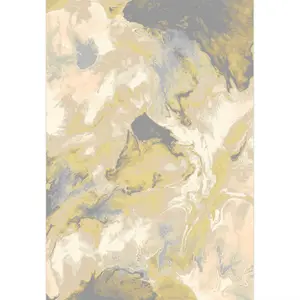 Aurora Haze Marble Abstract Rugs in Yellow - 160x230cm