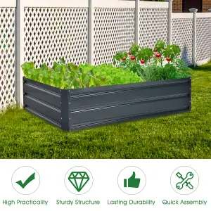 Costway 4 x 3ft Metal Raised Garden Bed Outdoor Planter Box Backyard