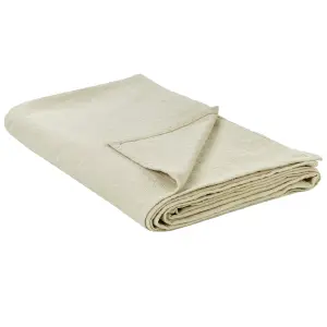 Bedspread MARAKA Cotton 150 x 200 cm Light Beige