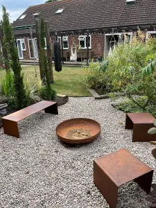 corten steel bench , garden bench , steel bench , indoor bench