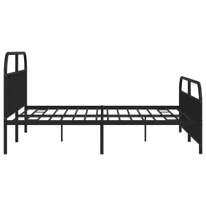 Berkfield Metal Bed Frame with Headboard and Footboard Black 200x200 cm