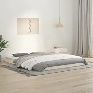 Bed Frame Solid Wood White / European Kingsize (160 x 200cm)