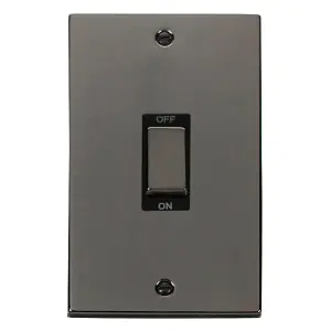 Click Scolmore Deco Switch 2 Gang 45A 2 Pole Black Nickel - VPBN502BK