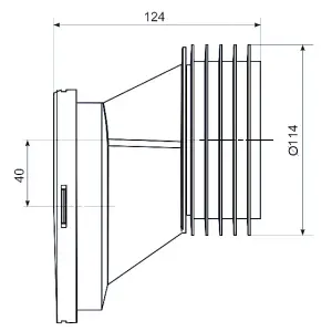 Aniplast 110mm 4 Inch Toilet WC Offset Waste Pan Connector Rubber Connector for Toilet Pans