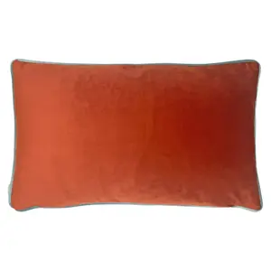 Evans Lichfield Peacock Rectangular Velvet Piped Feather Filled Cushion