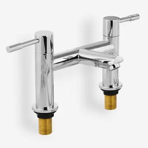 Nes Home Modern Deck Mounted Chrome Bath Filler Tap Brass