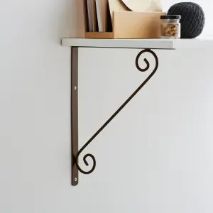 GoodHome Antik Bronze effect Steel Shelving bracket (H)200mm (D)75mm