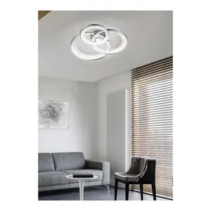 Luminosa Granada Modern 36W LED Semi Flush Light Chrome 71cm 3000K - UK Stock