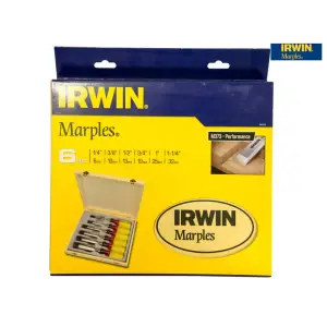 Irwin Marples M373 Bevel Edge Chisel Set with Splitproof Handles - 6 Piece