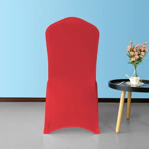 Front Flat Chair Cover for Wedding Decoration, Red - Pack of 1