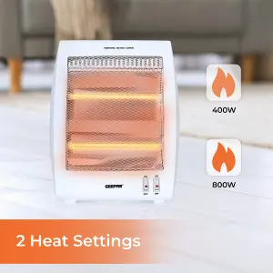 Geepas Portable Upright Electric Quartz Halogen Heater, Pack of 2