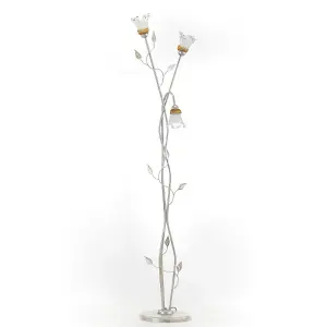 Luminosa Lancia 3 Light Multi Arm Floor Lamp, White