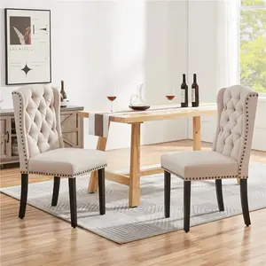 Upholstered Dining Chair (Set of 2) Beige