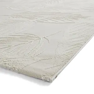 Cream Optical 3D Washable Modern Abstract Dining Room Bedroom & Living Room Rug-120cm X 170cm