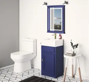 Keenware KVU-049BB Sapphire Blue Kensington Cloakroom Vanity Unit With Traditional Belfast Sink