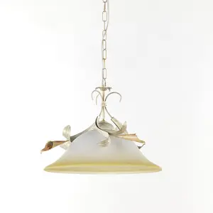 Luminosa Lucrezia Dome Pendant Ceiling Light, Ivory