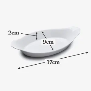 WM Bartleet & Sons Porcelain Traditional Gratin Dish, 17cm