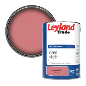 Leyland Trade Vinyl Matt Walls & Ceilings Emulsion Paint Antique Pink (RAL 3014) 5L