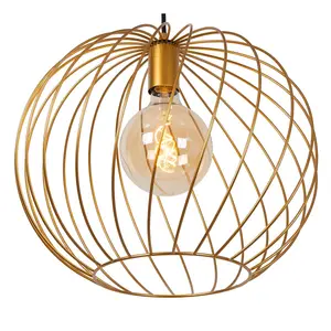 Lucide Danza Classic Pendant Light 40cm - 1xE27 - Matt Gold, Brass